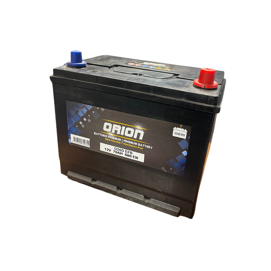 BATTERIE ORION 12V - 70AH - 680A EFB START & STOP (+) DROITE (VOITURE JAPONAISE)