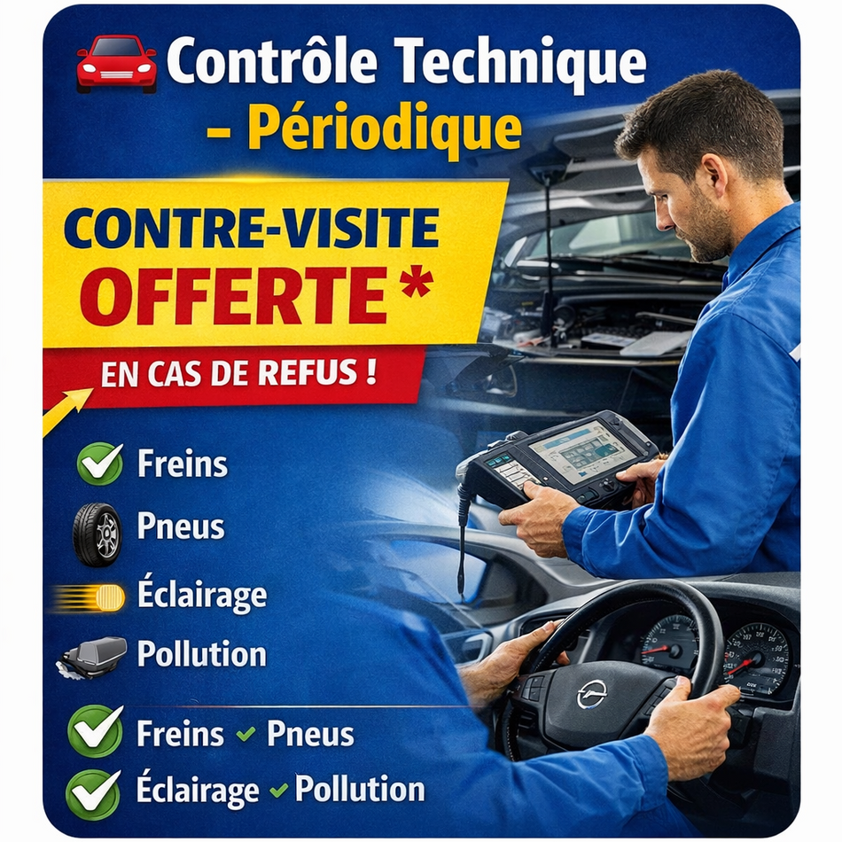Contrôle technique – périodique - Contre visite offerte