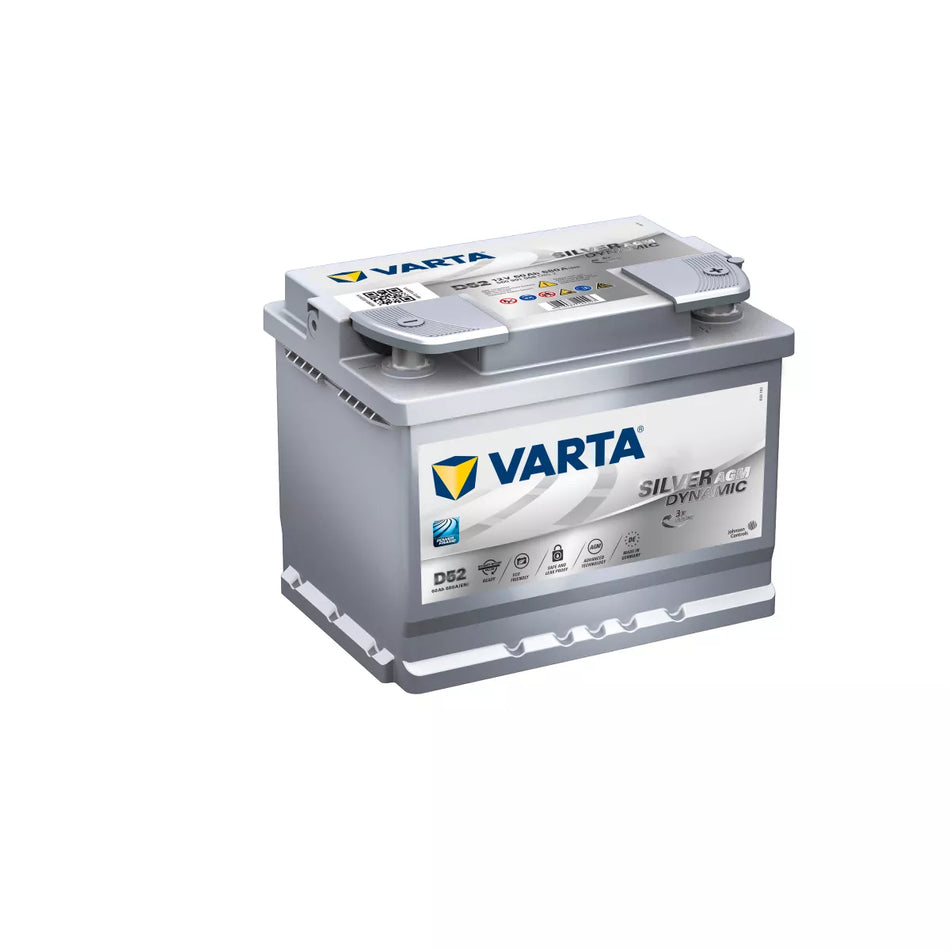 BATTERIE VARTA D52 - 12V - 60AH - 680A - AGM START & STOP